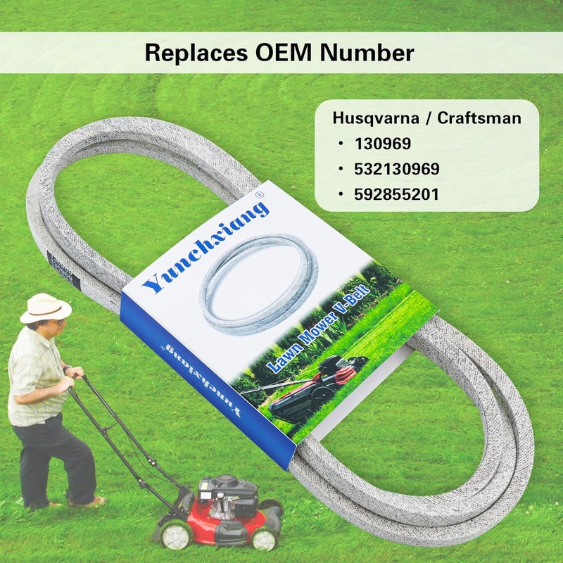 Dofank 532130969 592855201 Drive Belt Kevlar for 130969 Craftsman Drive Belt YT3000, YT4000, YS4500, Husqvarna YTH22V46, YTH24V48, YTH24V54, YTH24K48, LGT2654 - Aramid Cord, 1/2'' x 92-1/2'' - Image 4